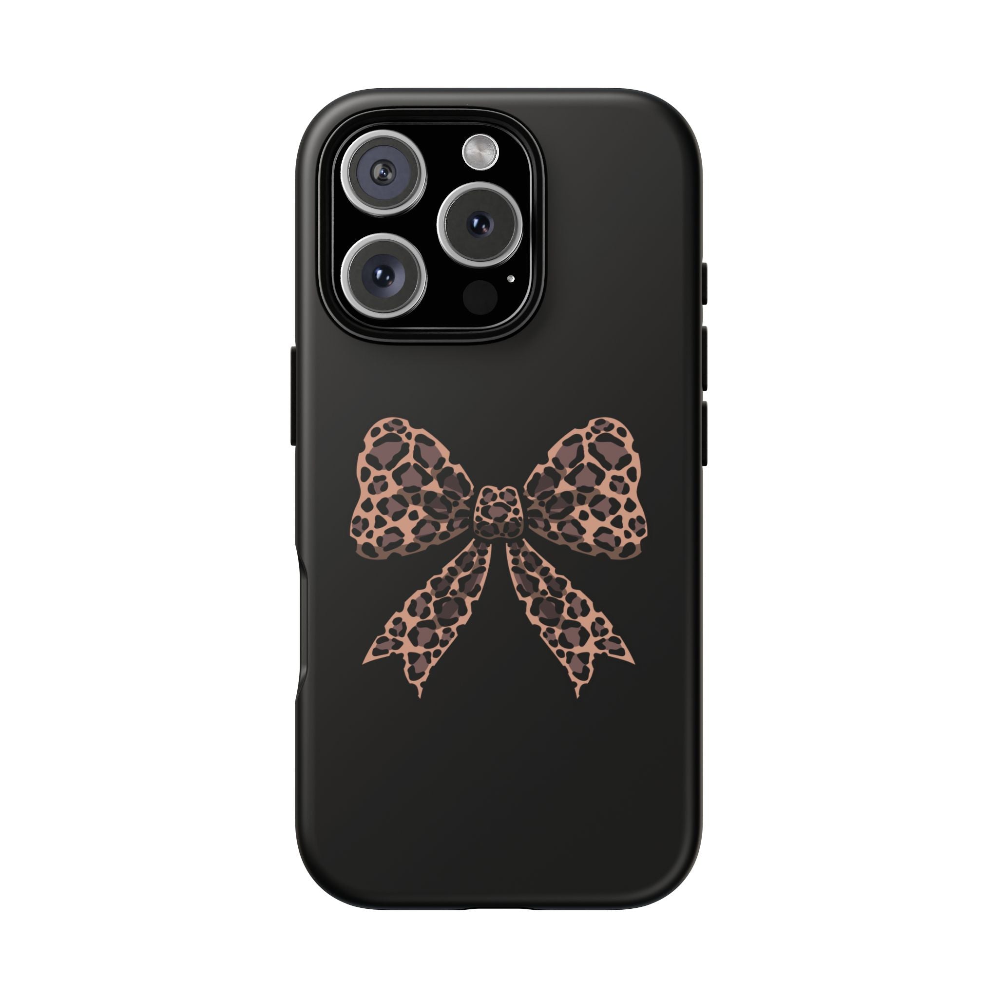 Leopard Print Bow Tough Phone Case — Cute Chic Protective Cover