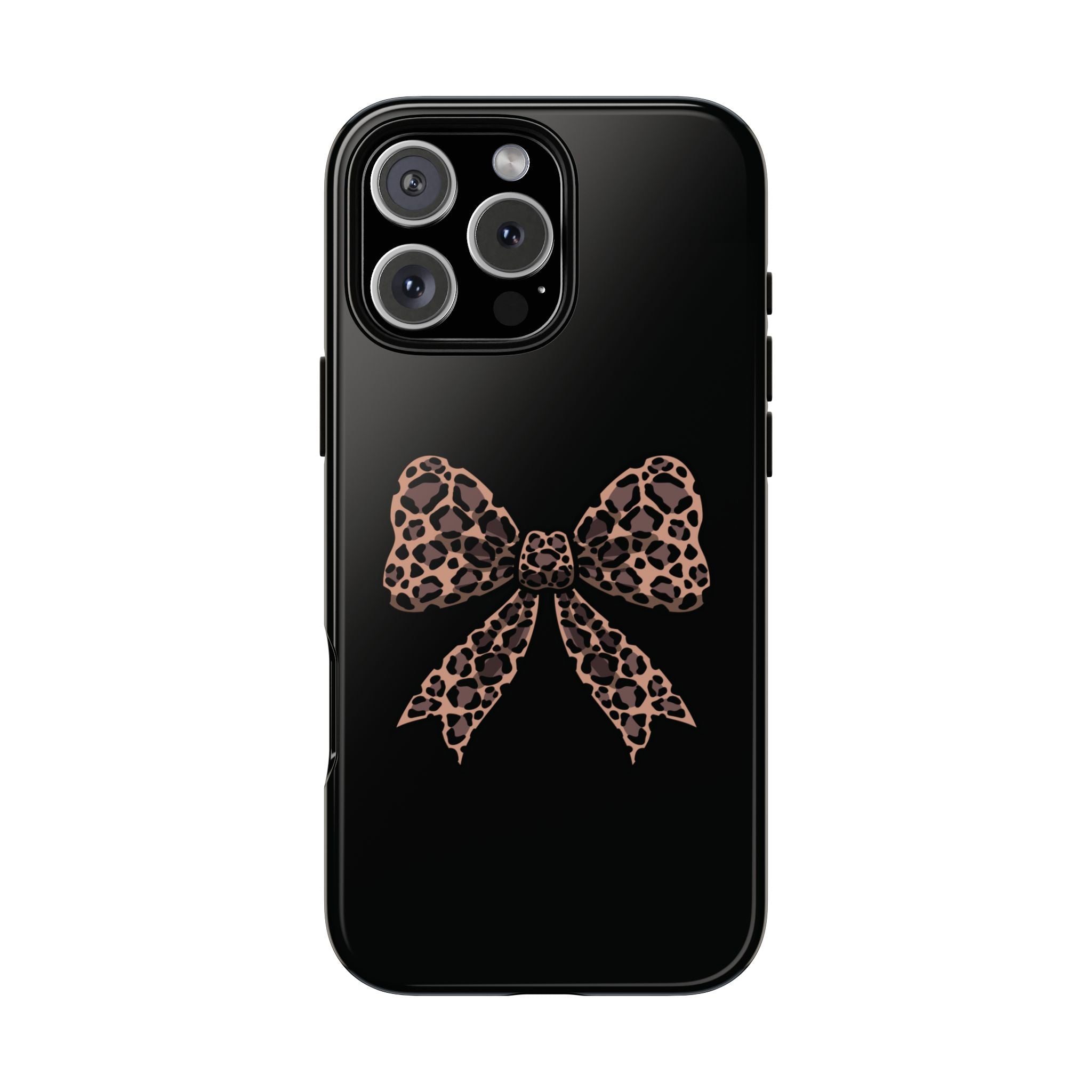 Leopard Print Bow Tough Phone Case — Cute Chic Protective Cover