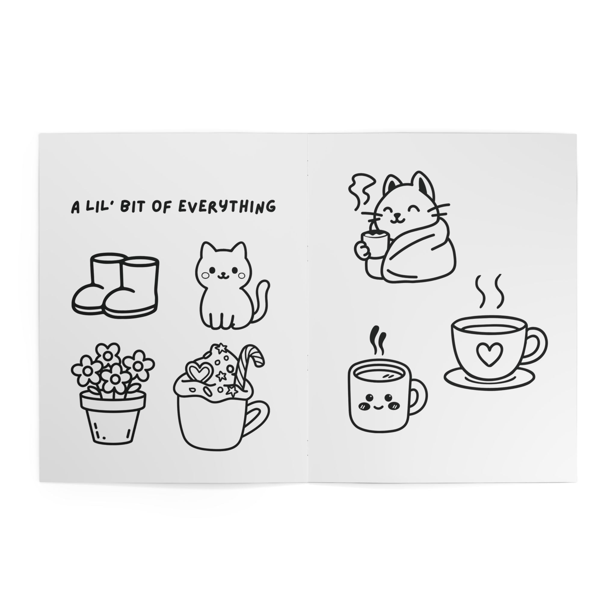 Cozy Stress Relief Coloring Book 1 — Cute Cats & Tea Relaxation Activity Book
