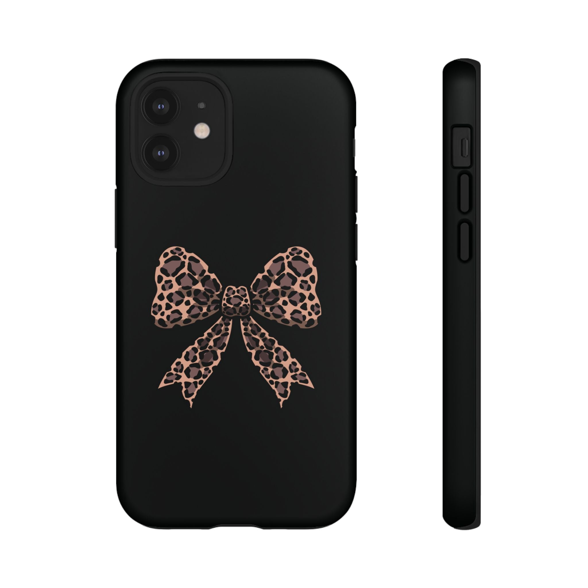 Leopard Print Bow Tough Phone Case — Cute Chic Protective Cover