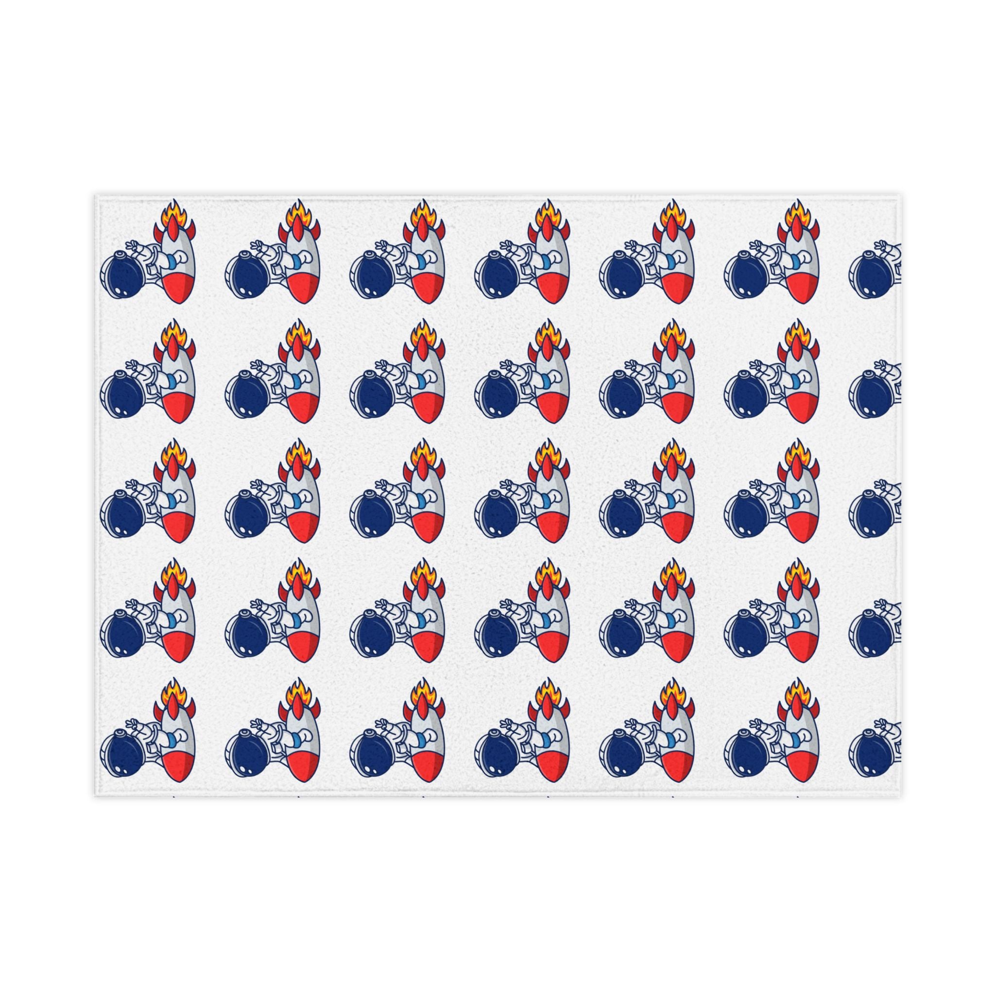 Toddler Blanket — Cute Astronaut Rocket Pattern Soft Baby Throw for Kids