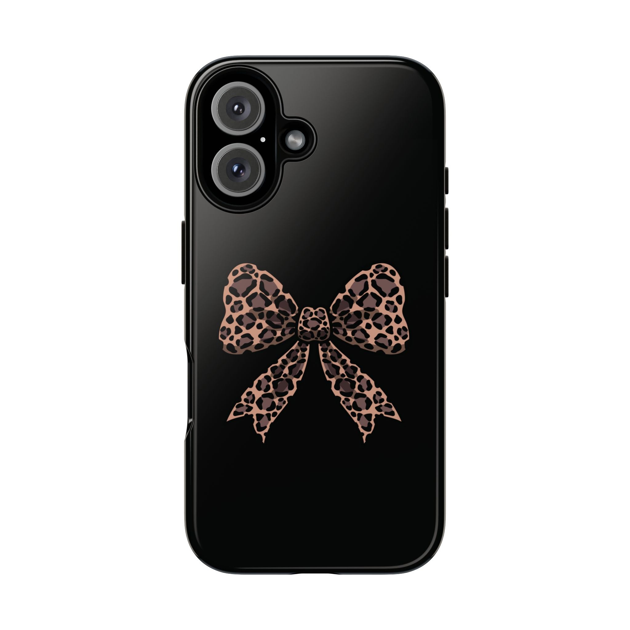 Leopard Print Bow Tough Phone Case — Cute Chic Protective Cover