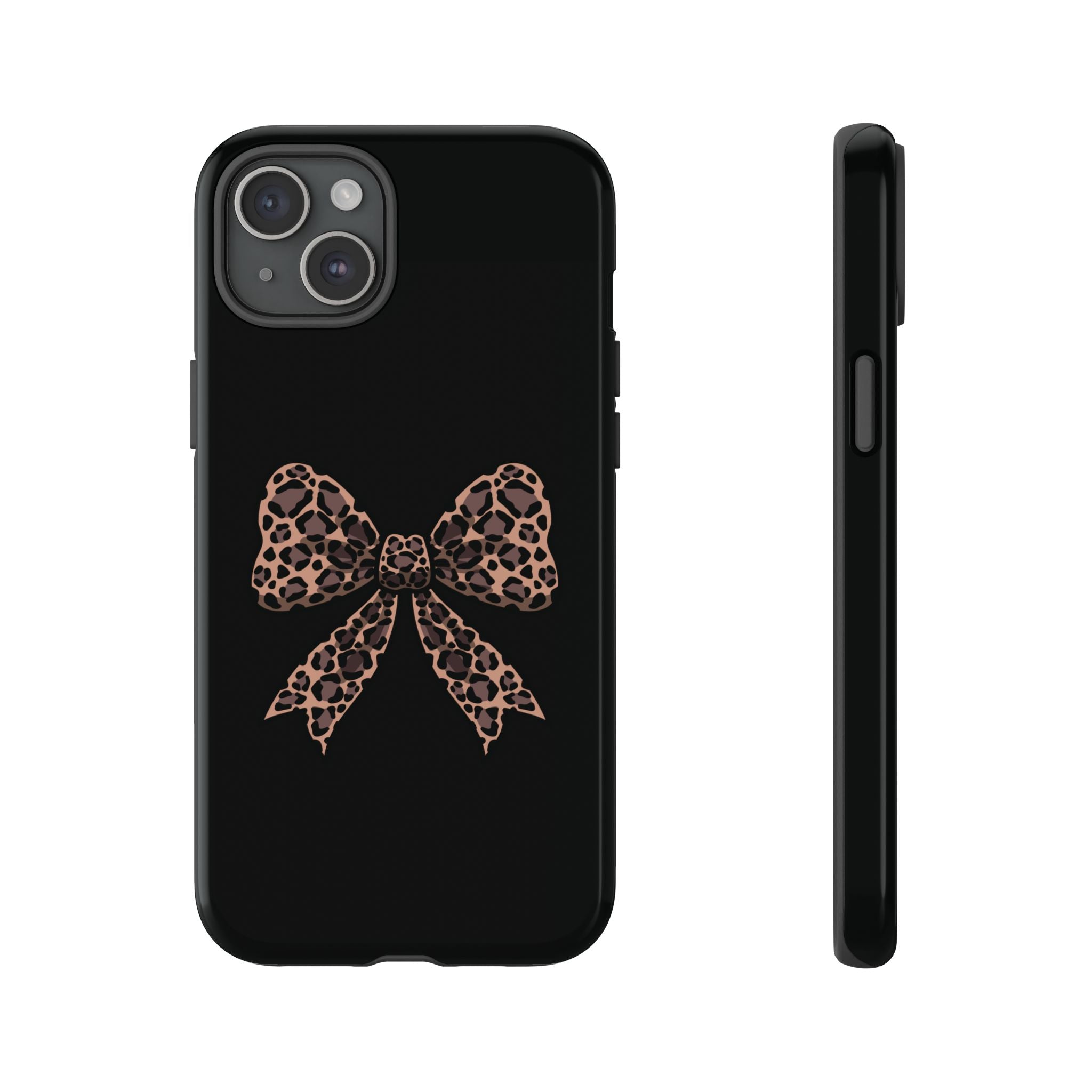 Leopard Print Bow Tough Phone Case — Cute Chic Protective Cover