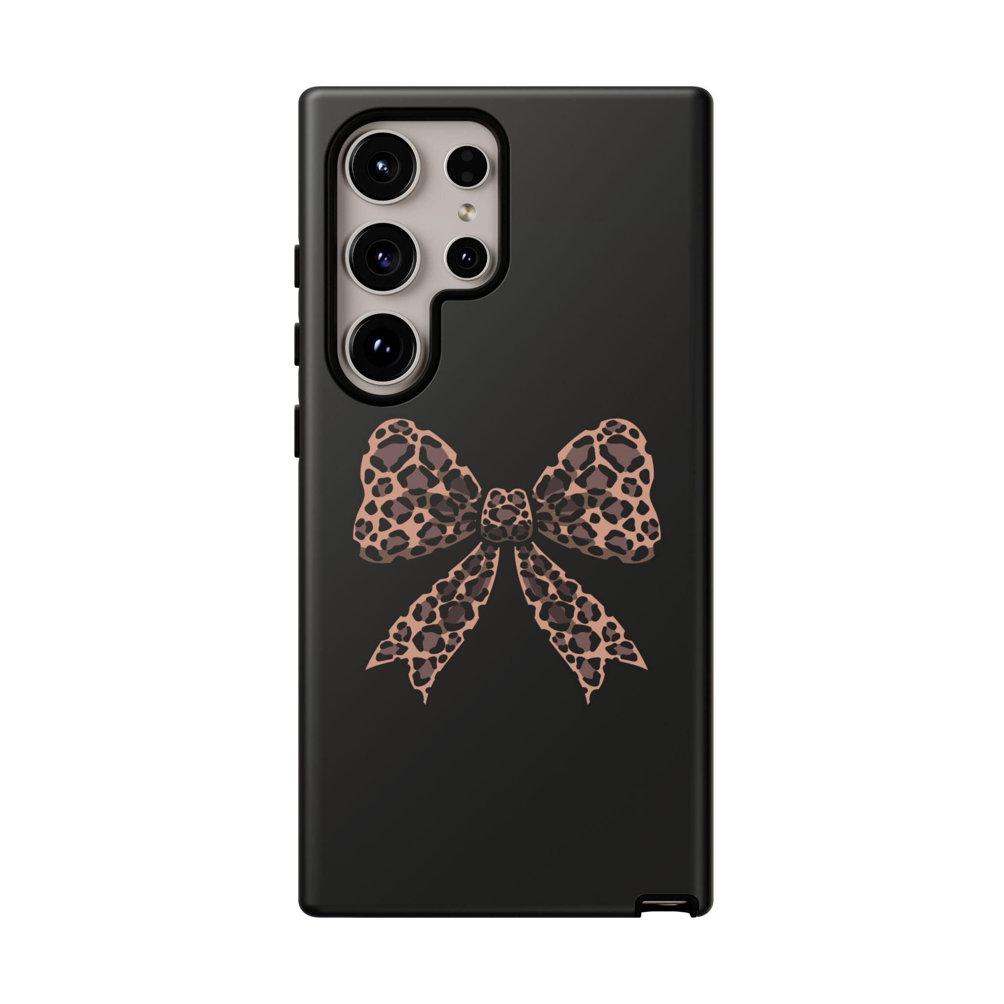 Leopard Print Bow Tough Phone Case — Cute Chic Protective Cover