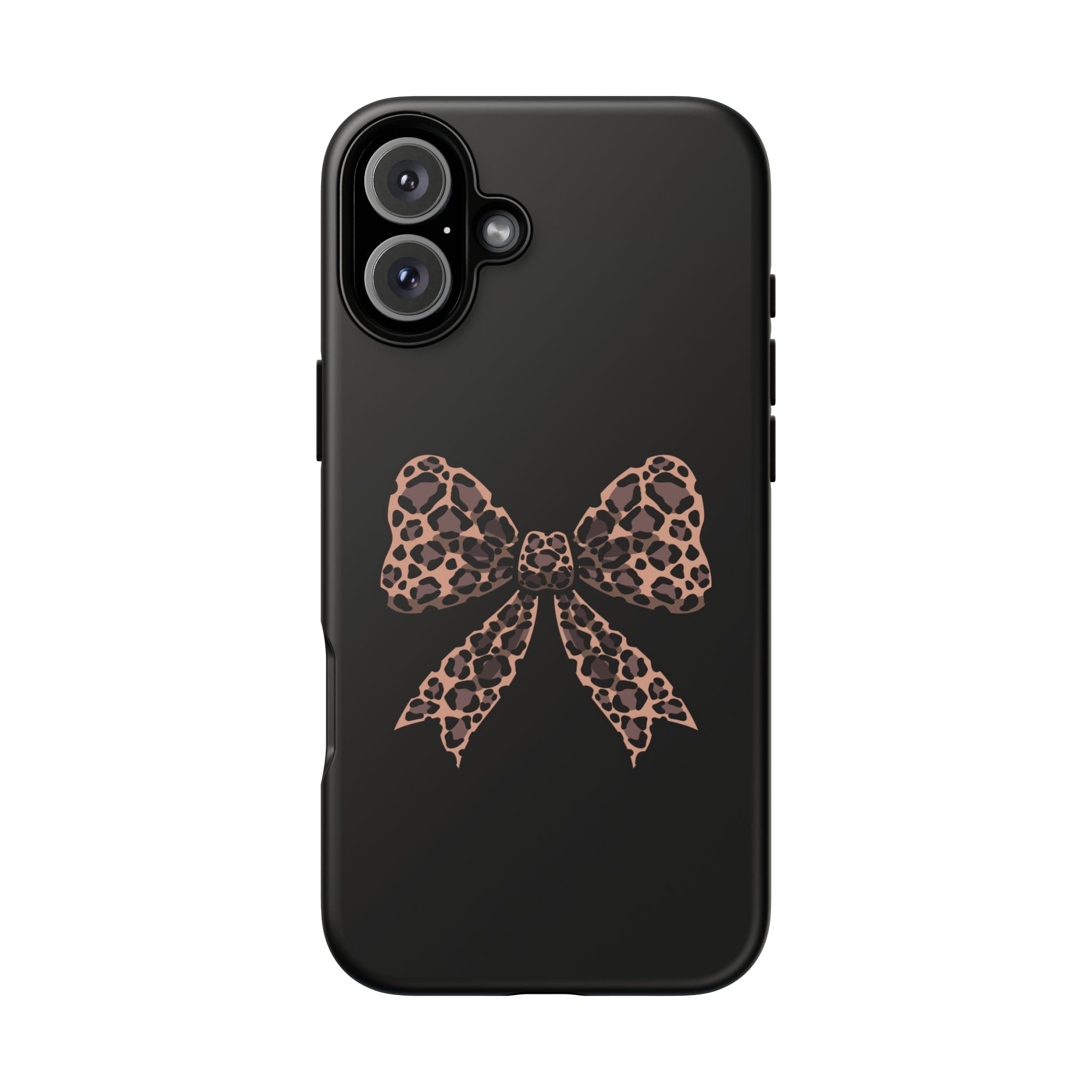 Leopard Print Bow Tough Phone Case — Cute Chic Protective Cover