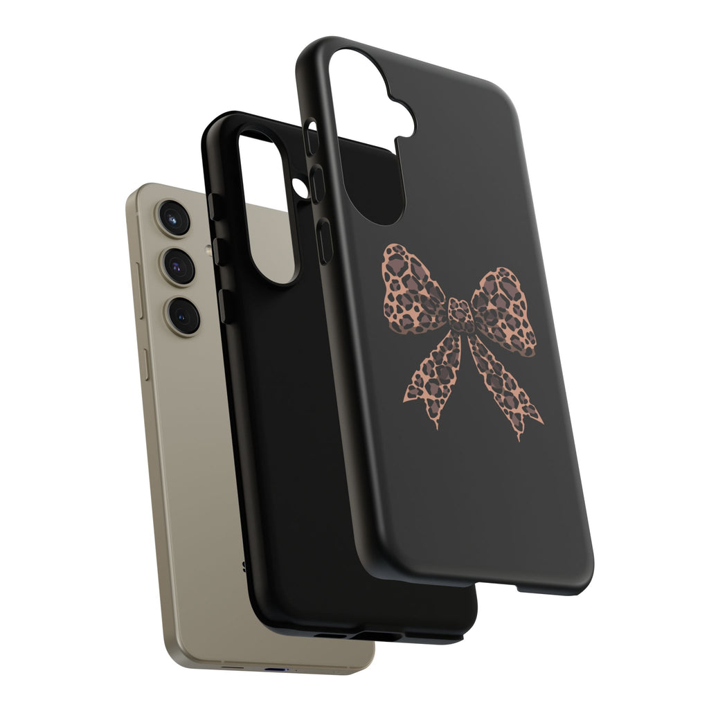 Leopard Print Bow Tough Phone Case — Cute Chic Protective Cover