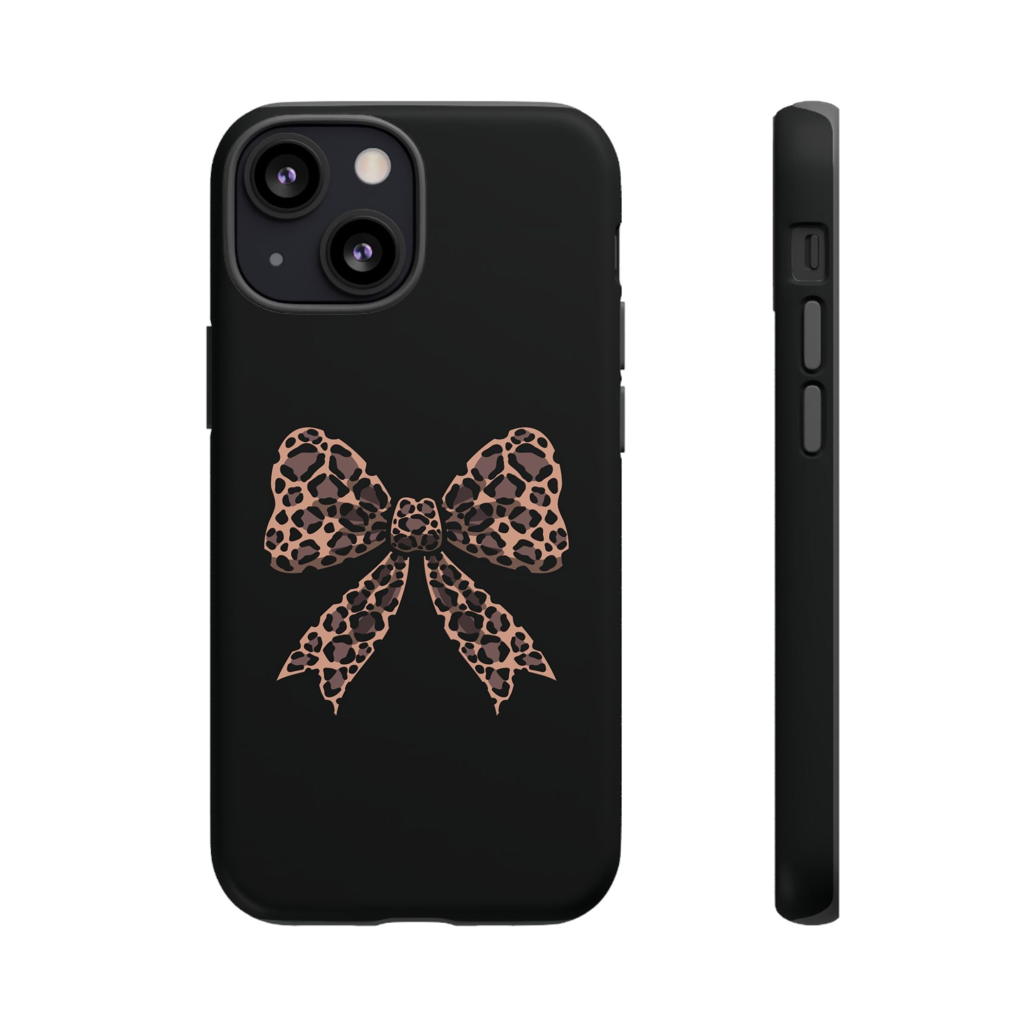 Leopard Print Bow Tough Phone Case — Cute Chic Protective Cover
