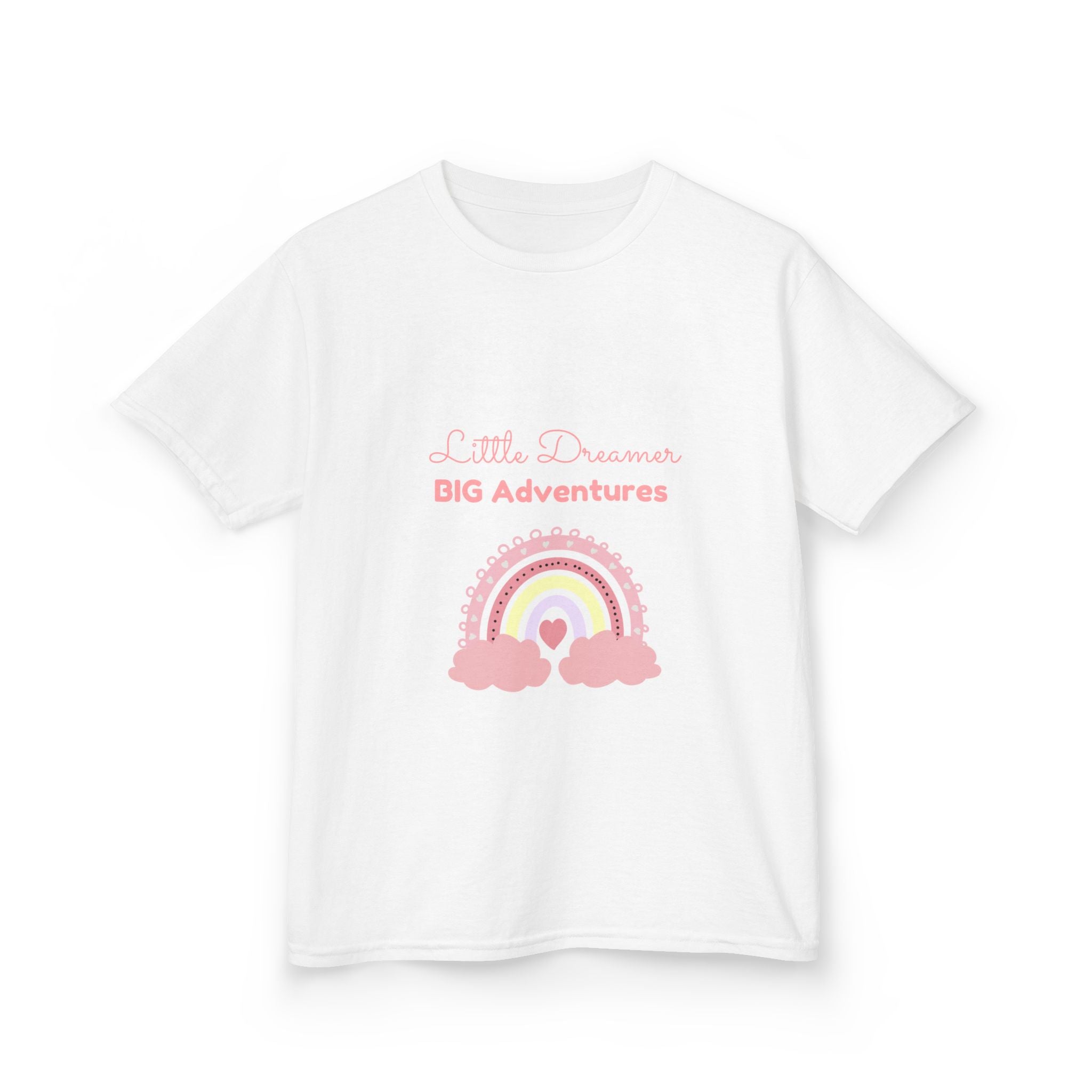 Kids T-Shirt — "Little Dreamer, BIG Adventures" Rainbow Graphic