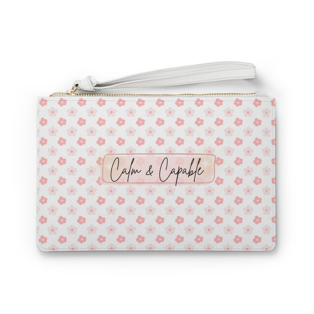 Calm & Capable Floral Clutch Bag – Pink Daisy Wristlet