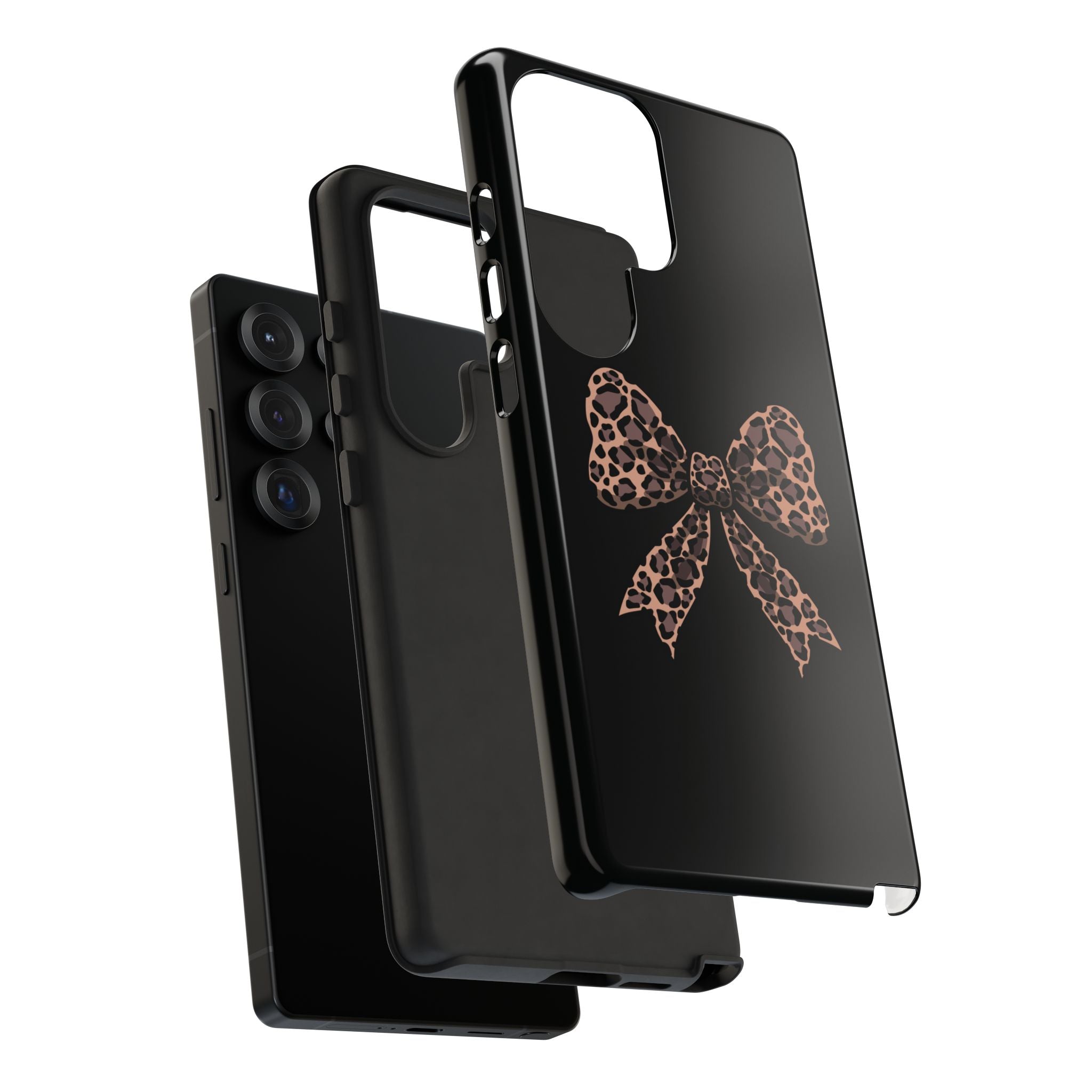 Leopard Print Bow Tough Phone Case — Cute Chic Protective Cover