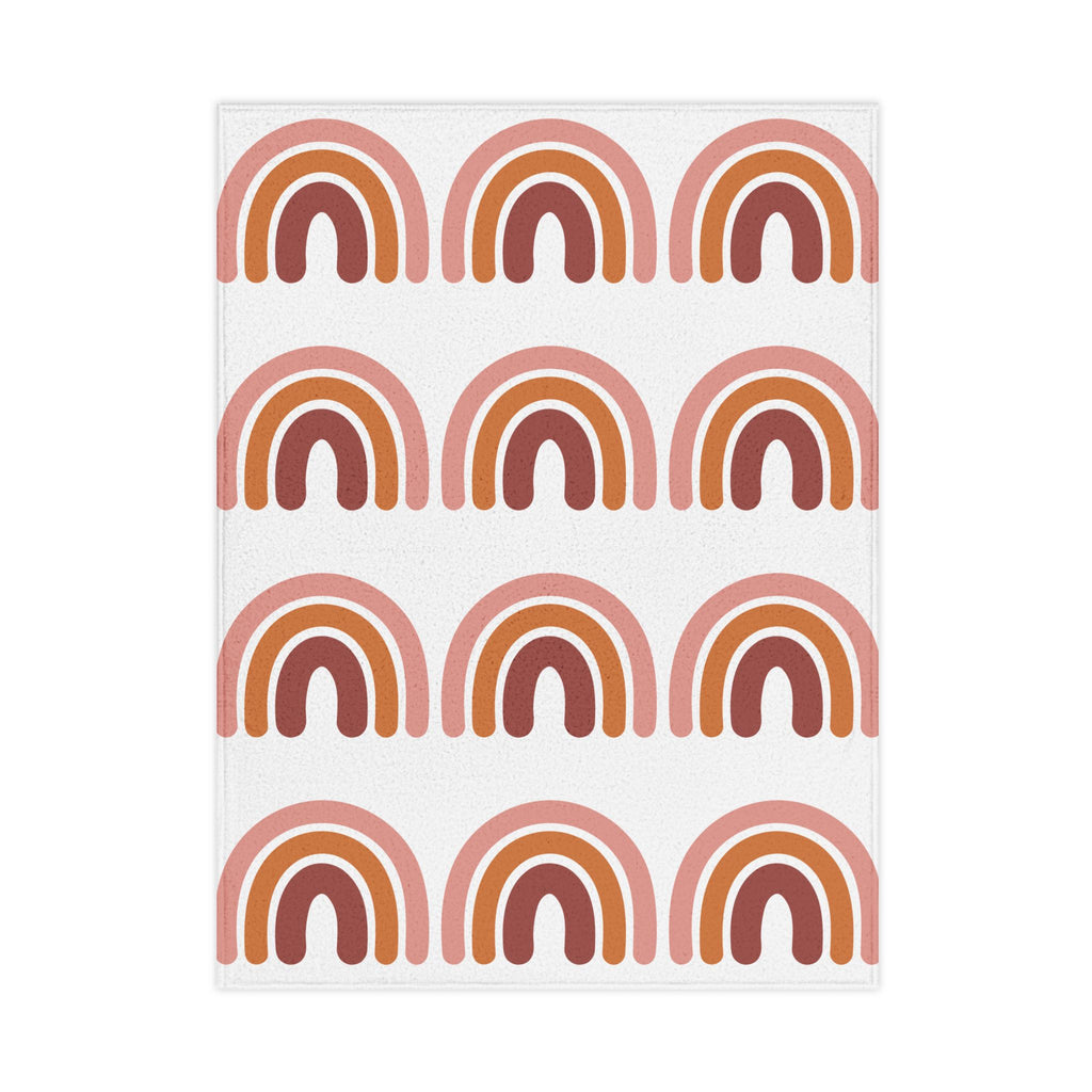 Toddler Blanket — Retro Terracotta Boho Rainbow Nursery Throw