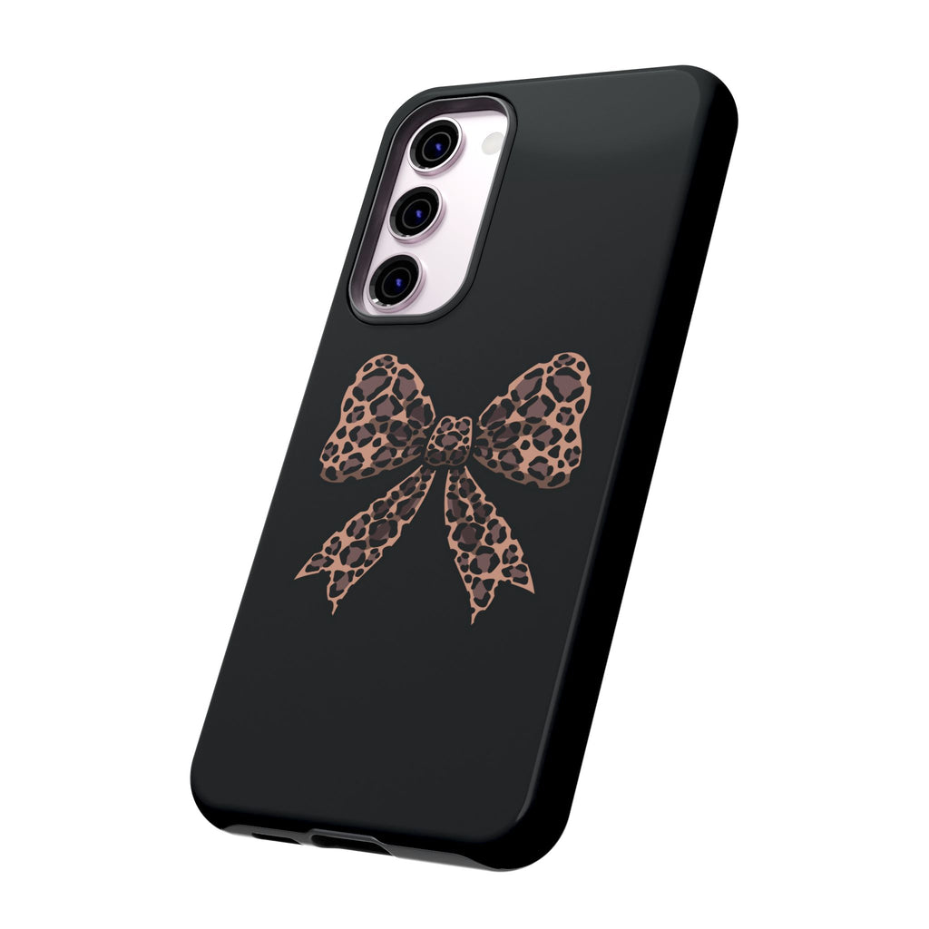 Leopard Print Bow Tough Phone Case — Cute Chic Protective Cover
