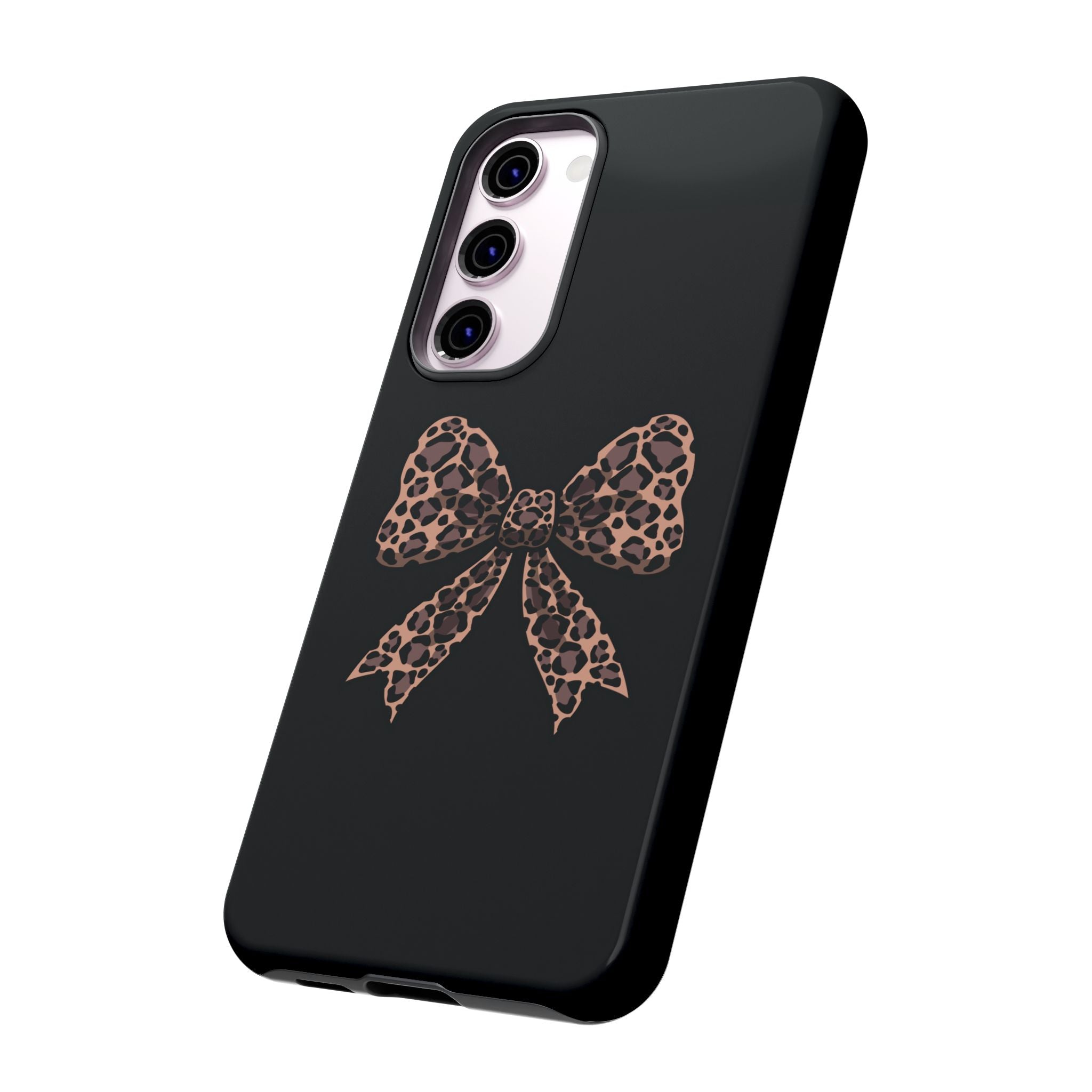 Leopard Print Bow Tough Phone Case — Cute Chic Protective Cover
