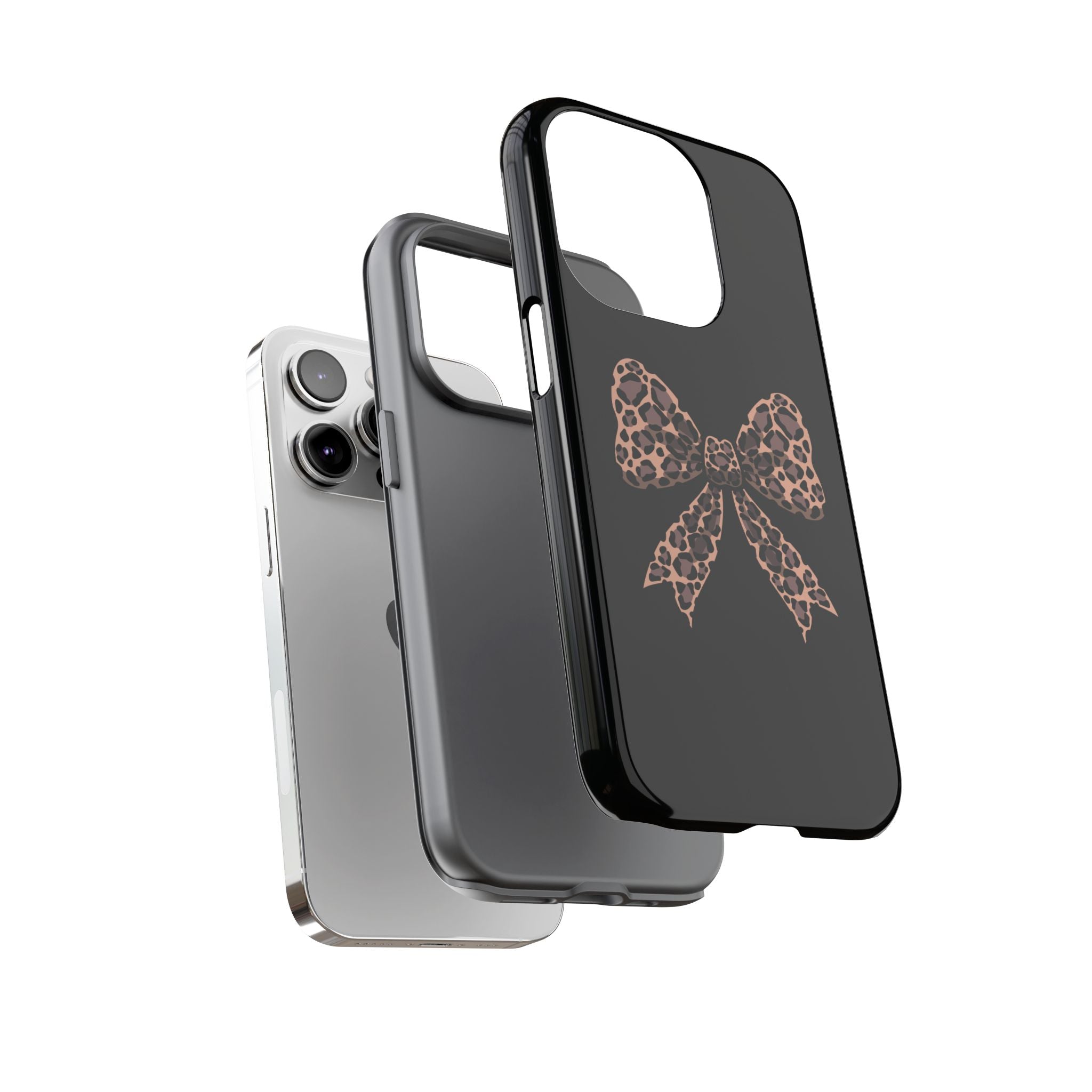 Leopard Print Bow Tough Phone Case — Cute Chic Protective Cover