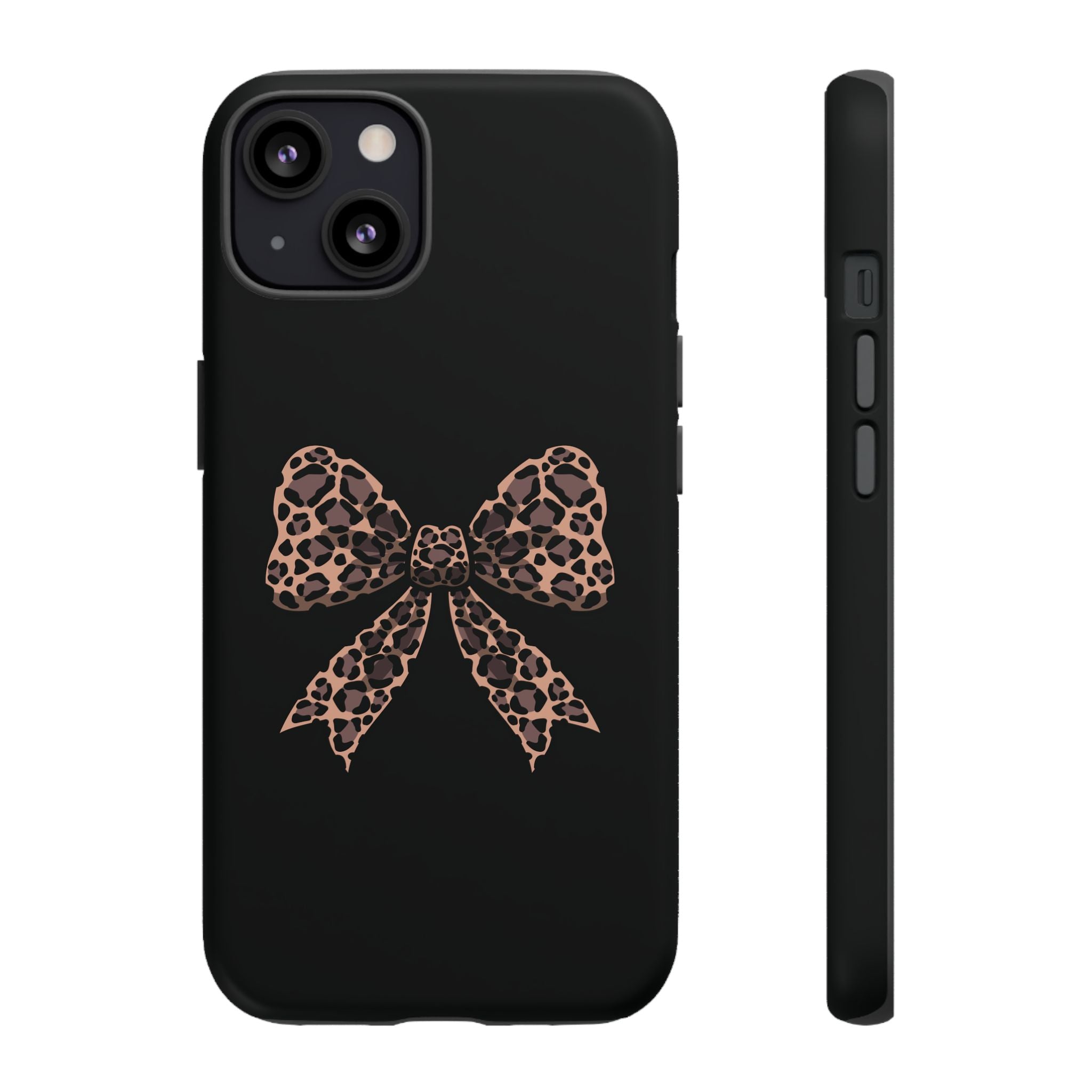 Leopard Print Bow Tough Phone Case — Cute Chic Protective Cover