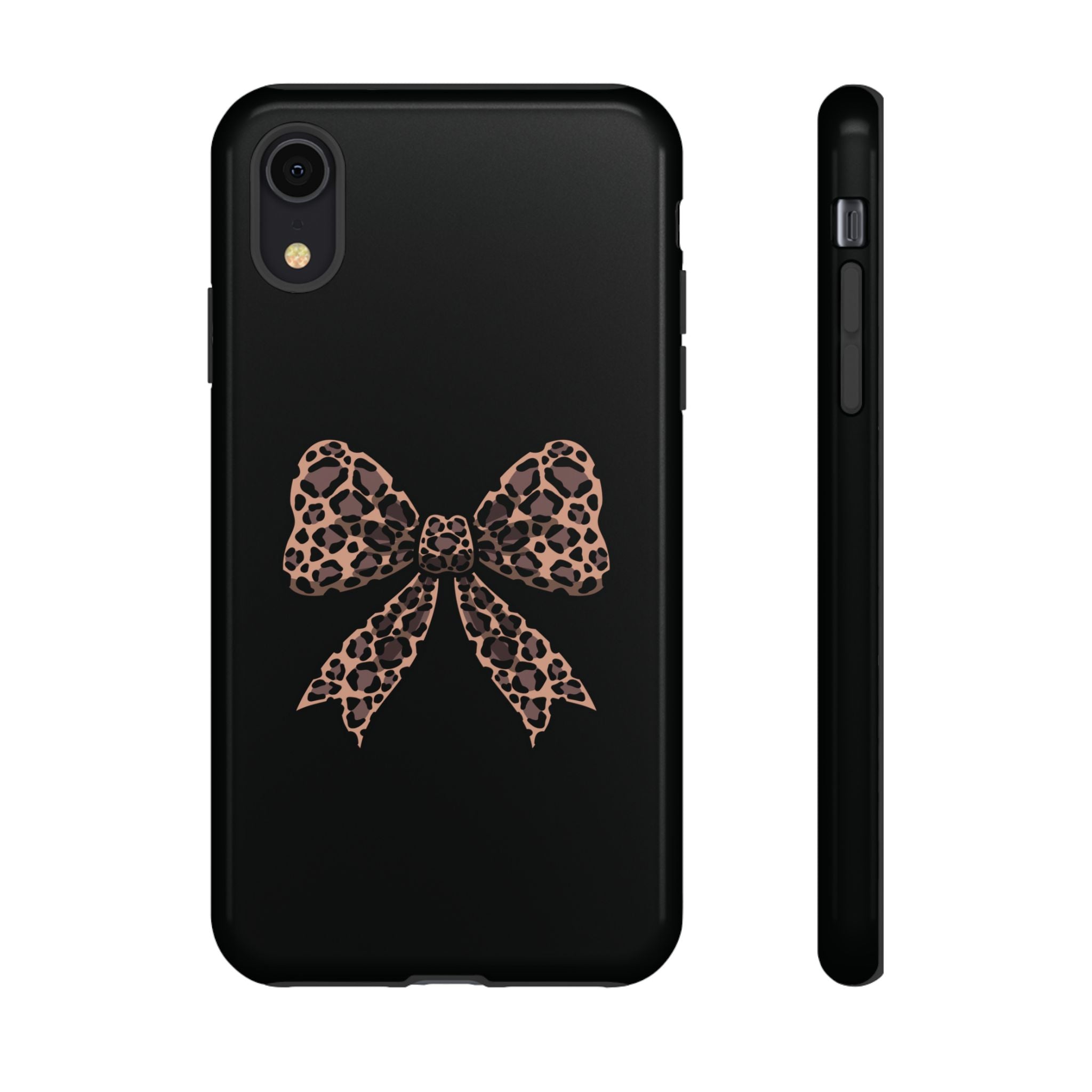 Leopard Print Bow Tough Phone Case — Cute Chic Protective Cover