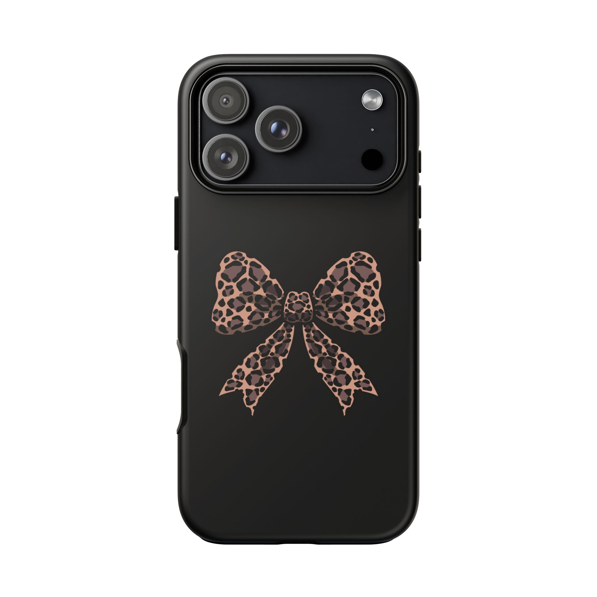 Leopard Print Bow Tough Phone Case — Cute Chic Protective Cover