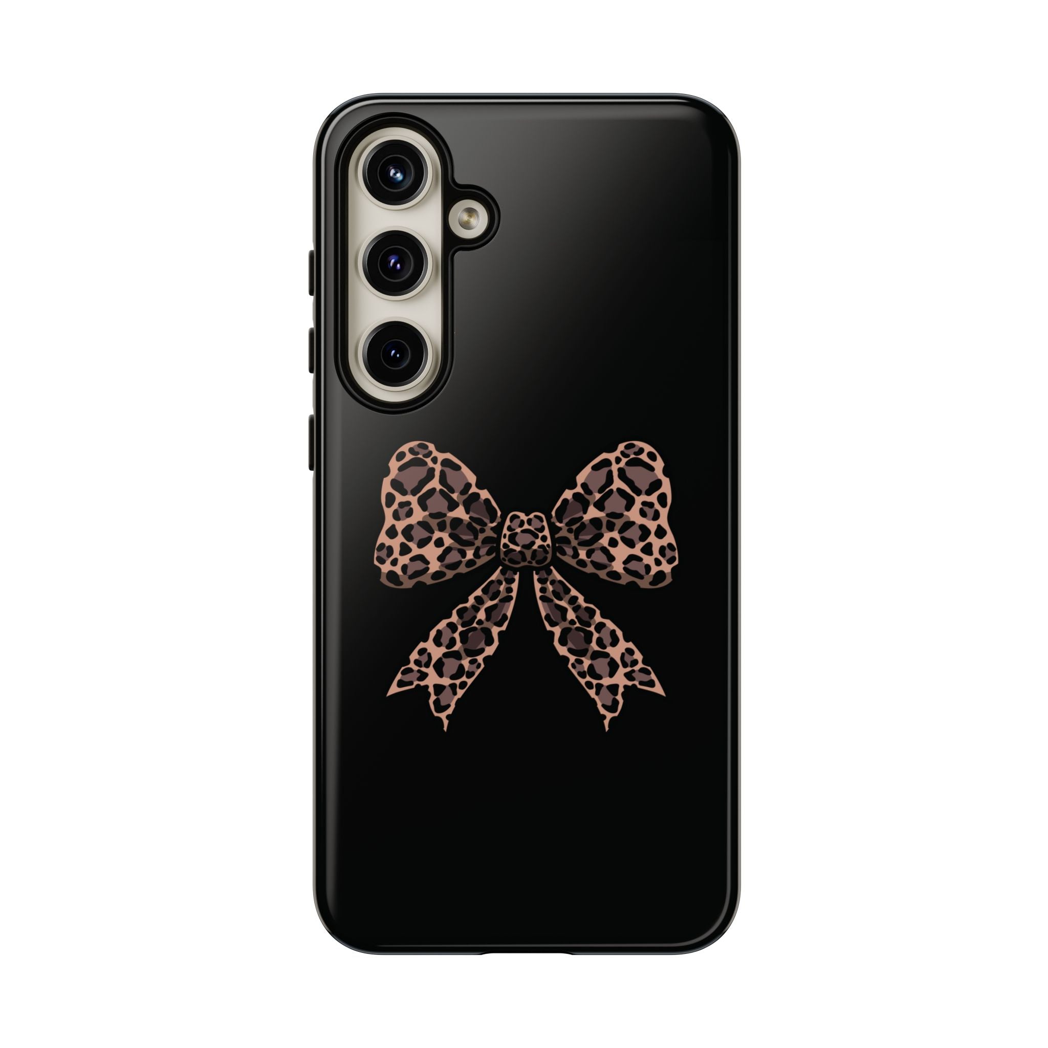Leopard Print Bow Tough Phone Case — Cute Chic Protective Cover