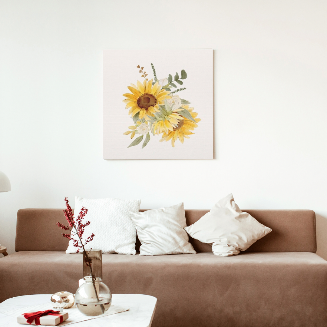 Sunflower Bouquet Canvas Wall Art — Matte Stretched Canvas